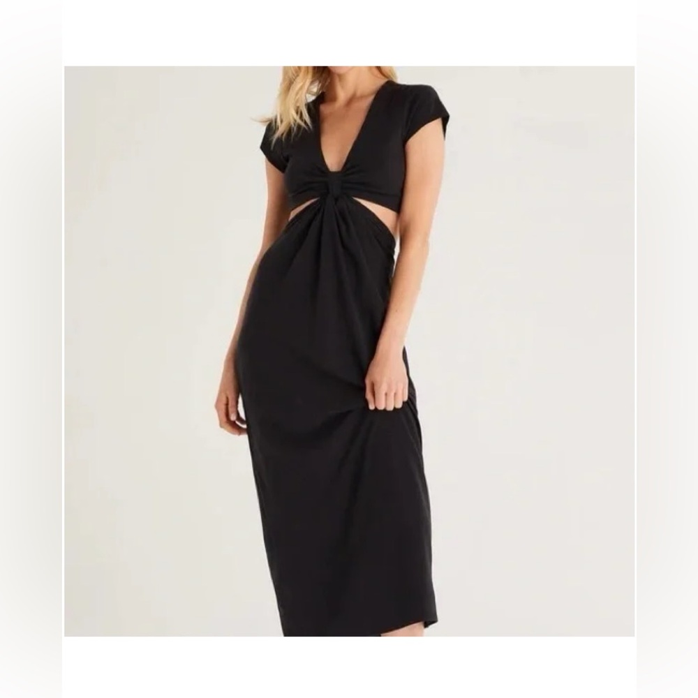 z supply black cutout maxi dress